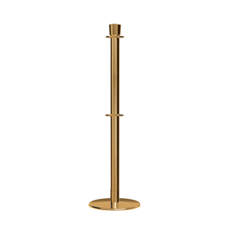 Crown Top Dual Rope Stanchion with Low Profile Base - Montour Line CXLineD - Crowd Control Warehouse