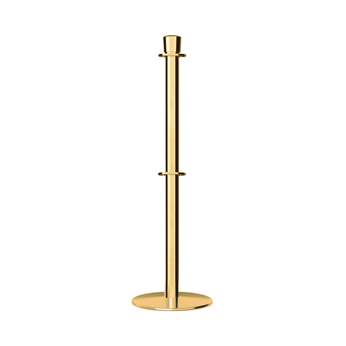 Crown Top Dual Rope Stanchion with Low Profile Base - Montour Line CXLineD - Crowd Control Warehouse