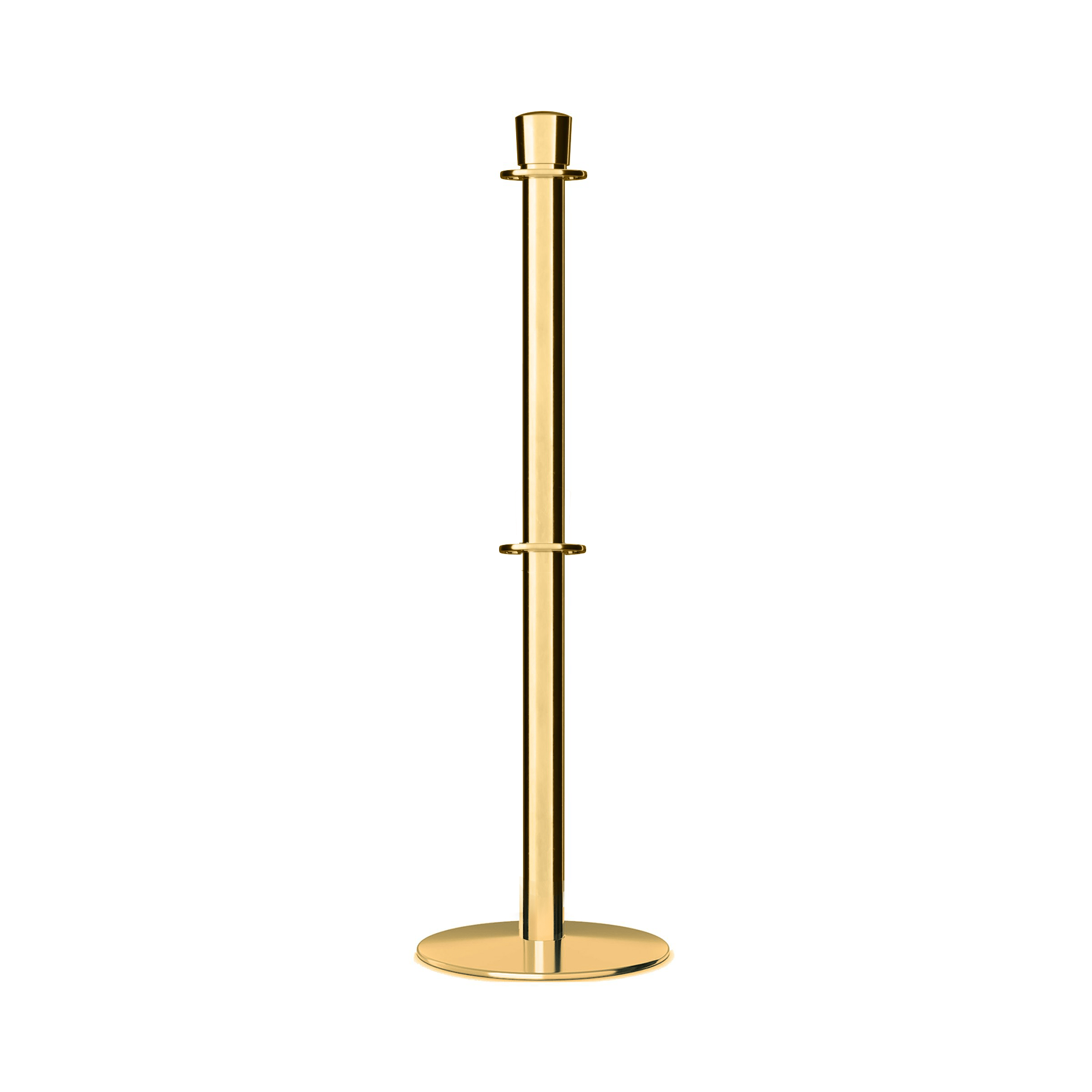 Crown Top Dual Rope Stanchion with Low Profile Base - Montour Line CXLineD - Crowd Control Warehouse