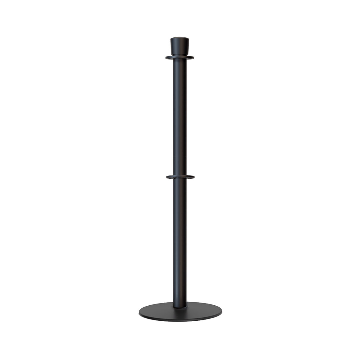 Crown Top Dual Rope Stanchion with Low Profile Base - Montour Line CXLineD - Crowd Control Warehouse