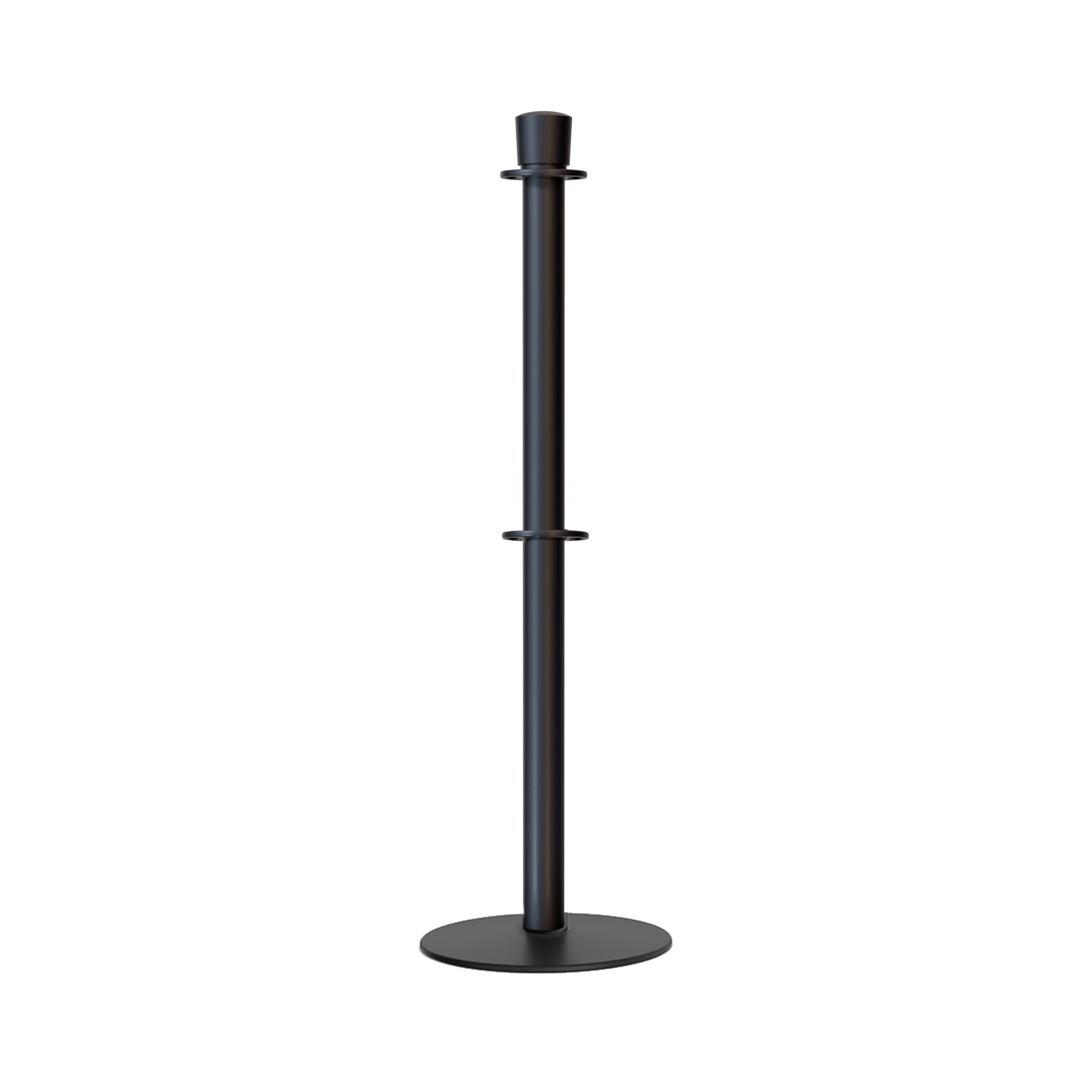 Crown Top Dual Rope Stanchion with Low Profile Base - Montour Line CXLineD - Crowd Control Warehouse