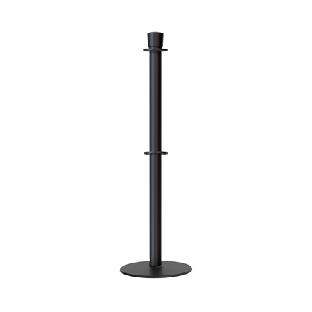 Crown Top Dual Rope Stanchion with Low Profile Base - Montour Line CXLineD - Crowd Control Warehouse