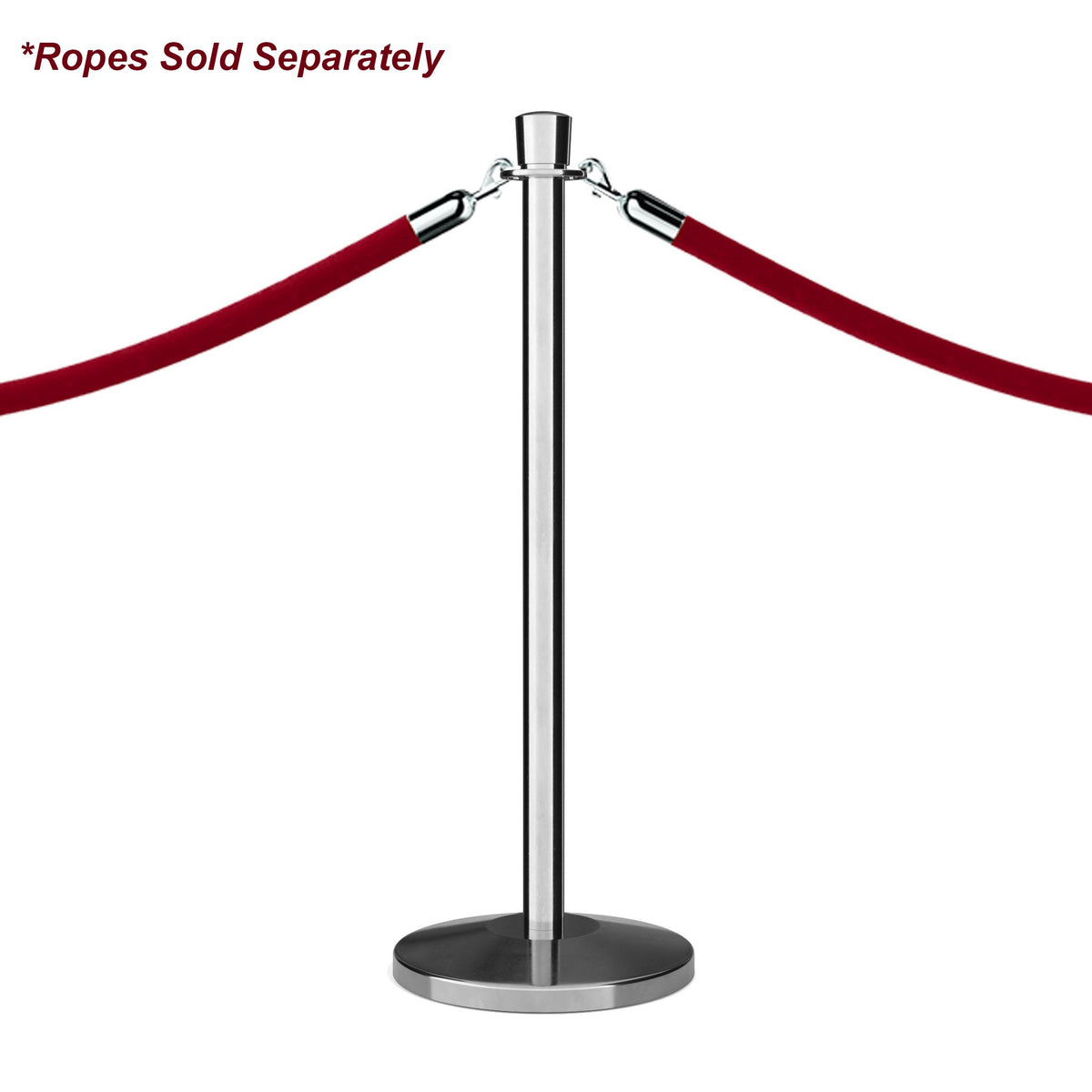 Crown Top Rope Stanchion with Sloped Base - Montour Line CLine - Crowd Control Warehouse