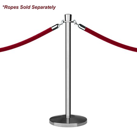 Crown Top Rope Stanchion with Sloped Base - Montour Line CLine - Crowd Control Warehouse