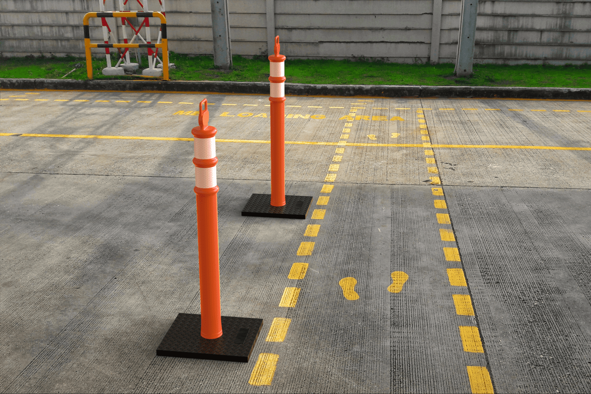 Delineator Post with Base, 49 in. - Trafford Industrial - Crowd Control Warehouse