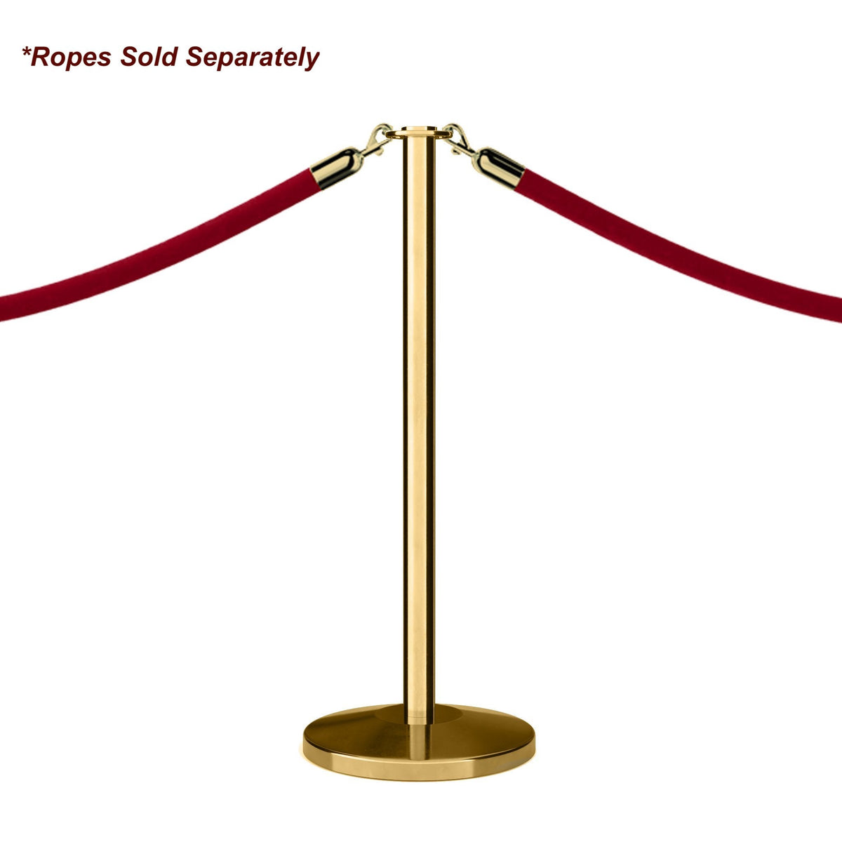 Flat Top Rope Stanchion with Sloped Base - Montour Line CLine - Crowd Control Warehouse