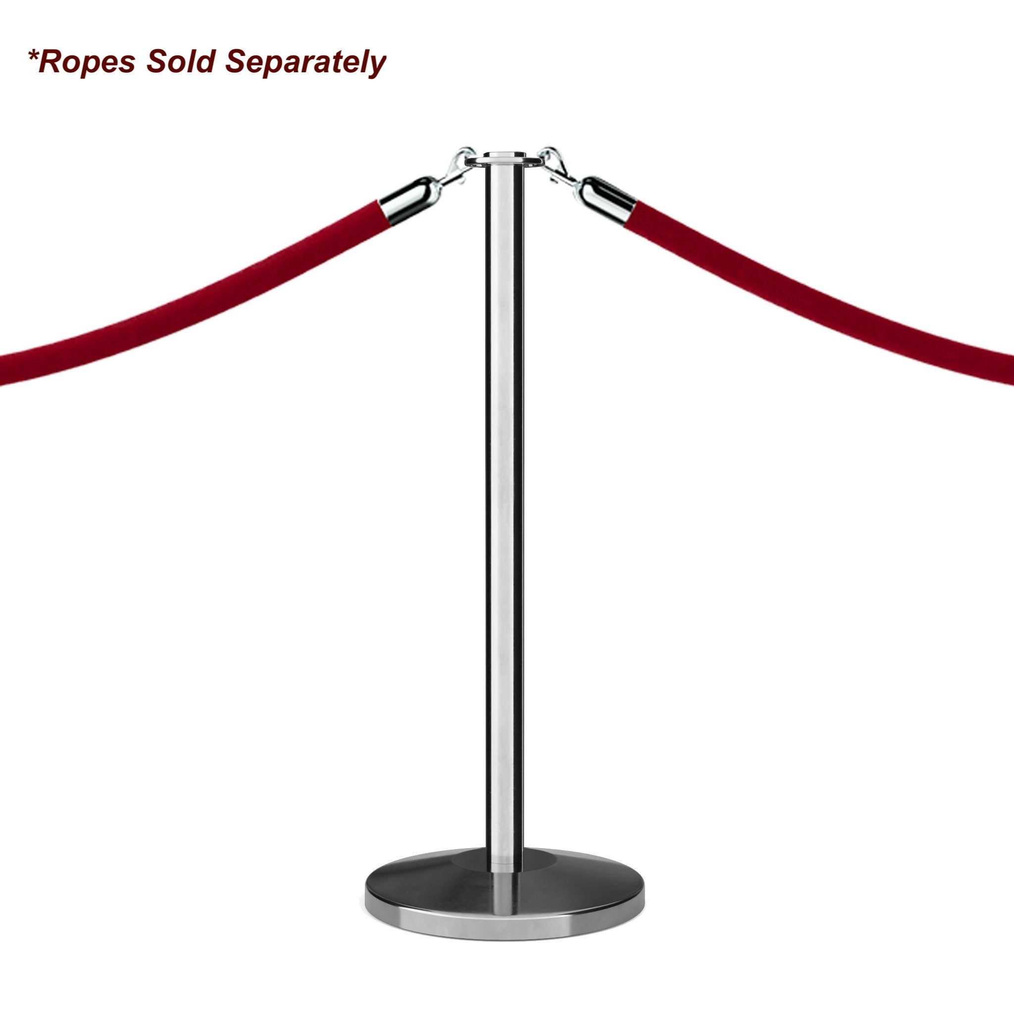 Flat Top Rope Stanchion with Sloped Base - Montour Line CLine - Crowd Control Warehouse