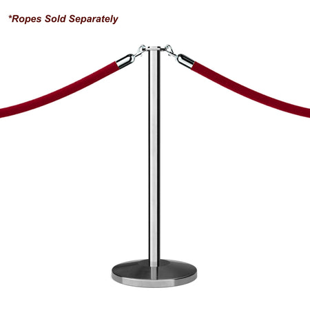 Flat Top Rope Stanchion with Sloped Base - Montour Line CLine - Crowd Control Warehouse