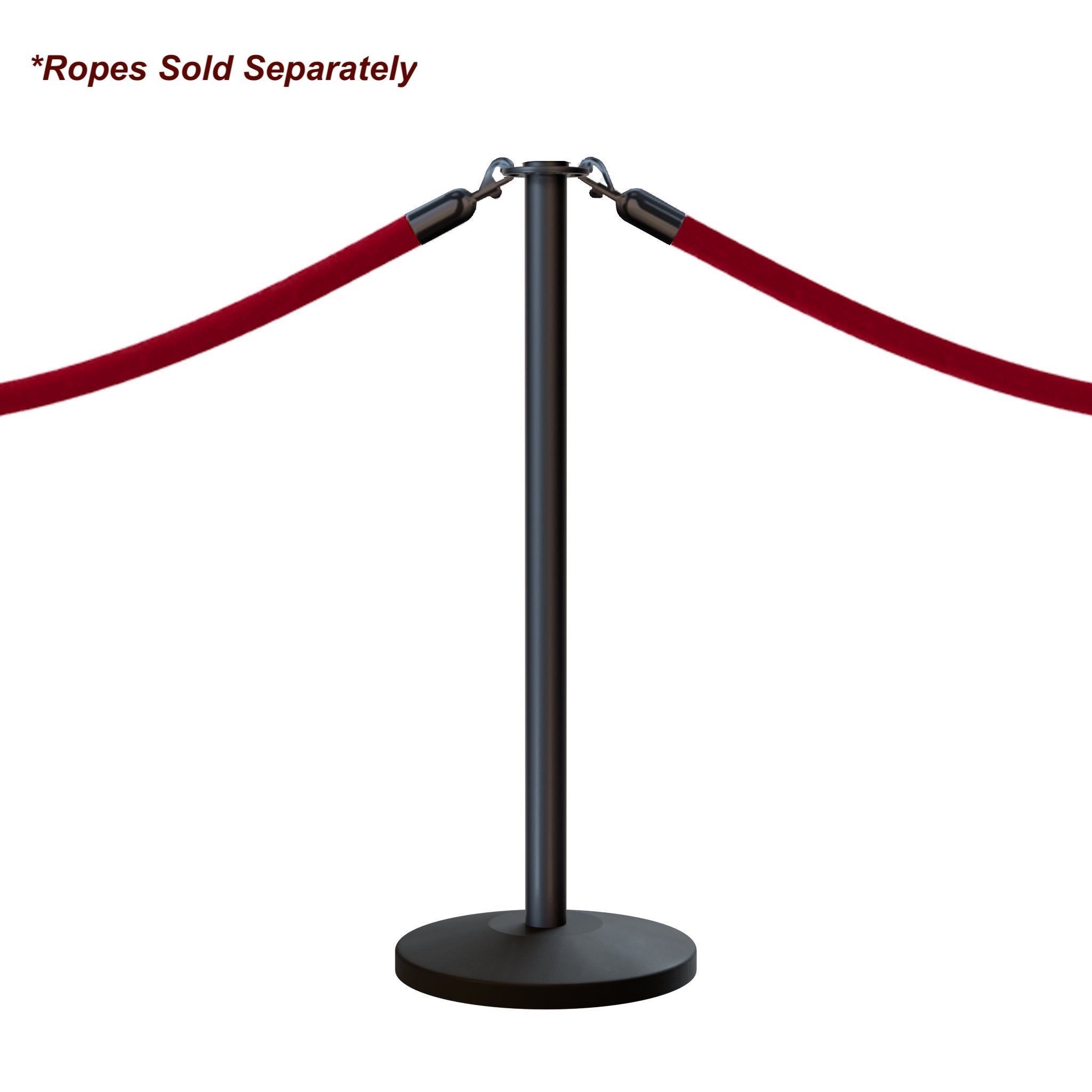 Flat Top Rope Stanchion with Sloped Base - Montour Line CLine - Crowd Control Warehouse