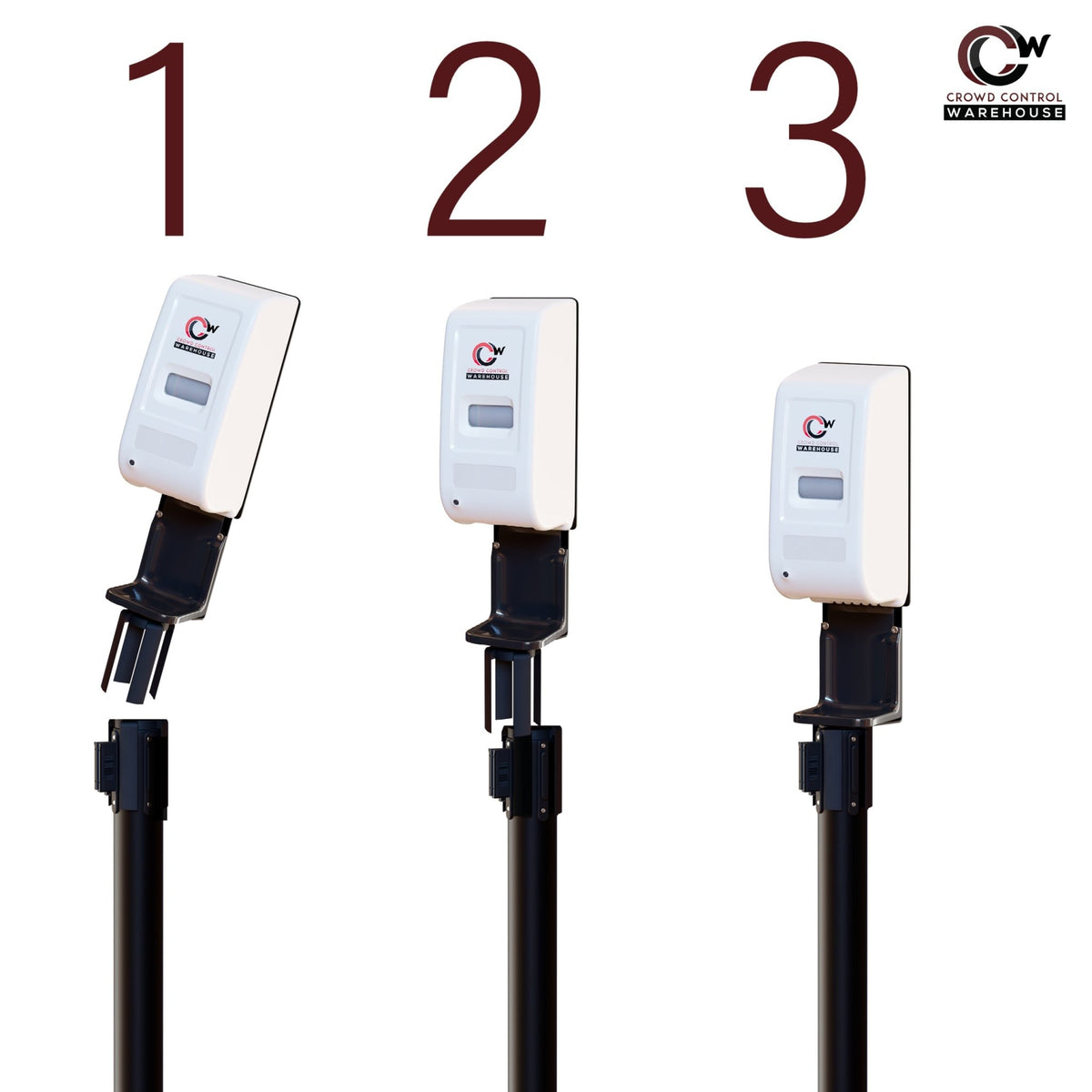 Hand Sanitizer Dispenser for Stanchions - Crowd Control Warehouse