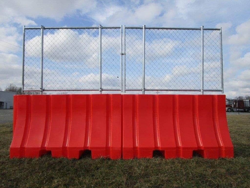 Heavy Duty Jersey Barrier with Fencing Option - 42 in. H x 72 in. L x 24 in. W, 100 - 170 lbs - Crowd Control Warehouse
