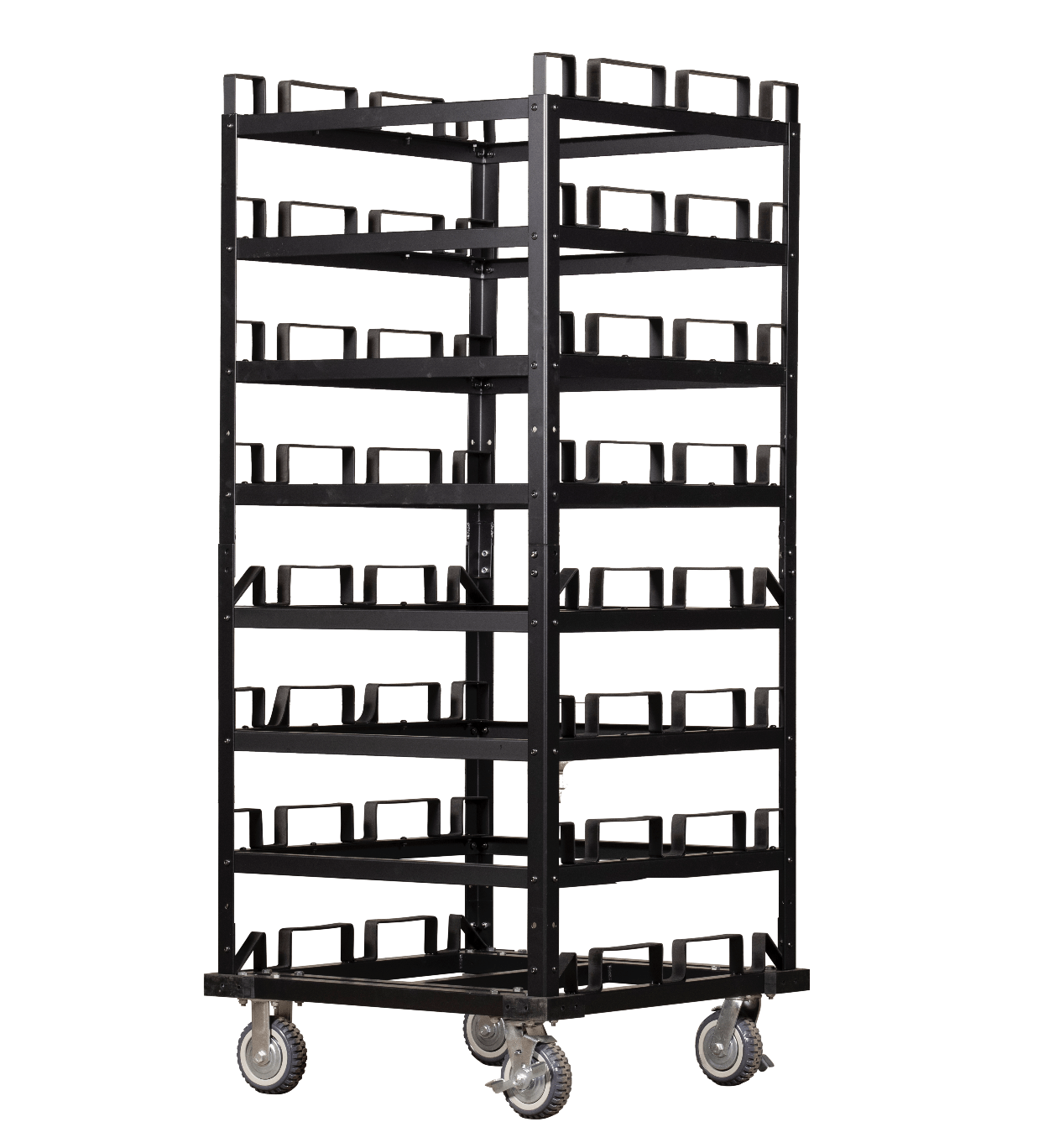 Horizontal Post Storage Cart - 24 Posts - Crowd Control Warehouse