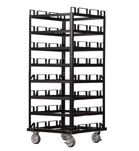 Horizontal Post Storage Cart - 24 Posts - Crowd Control Warehouse