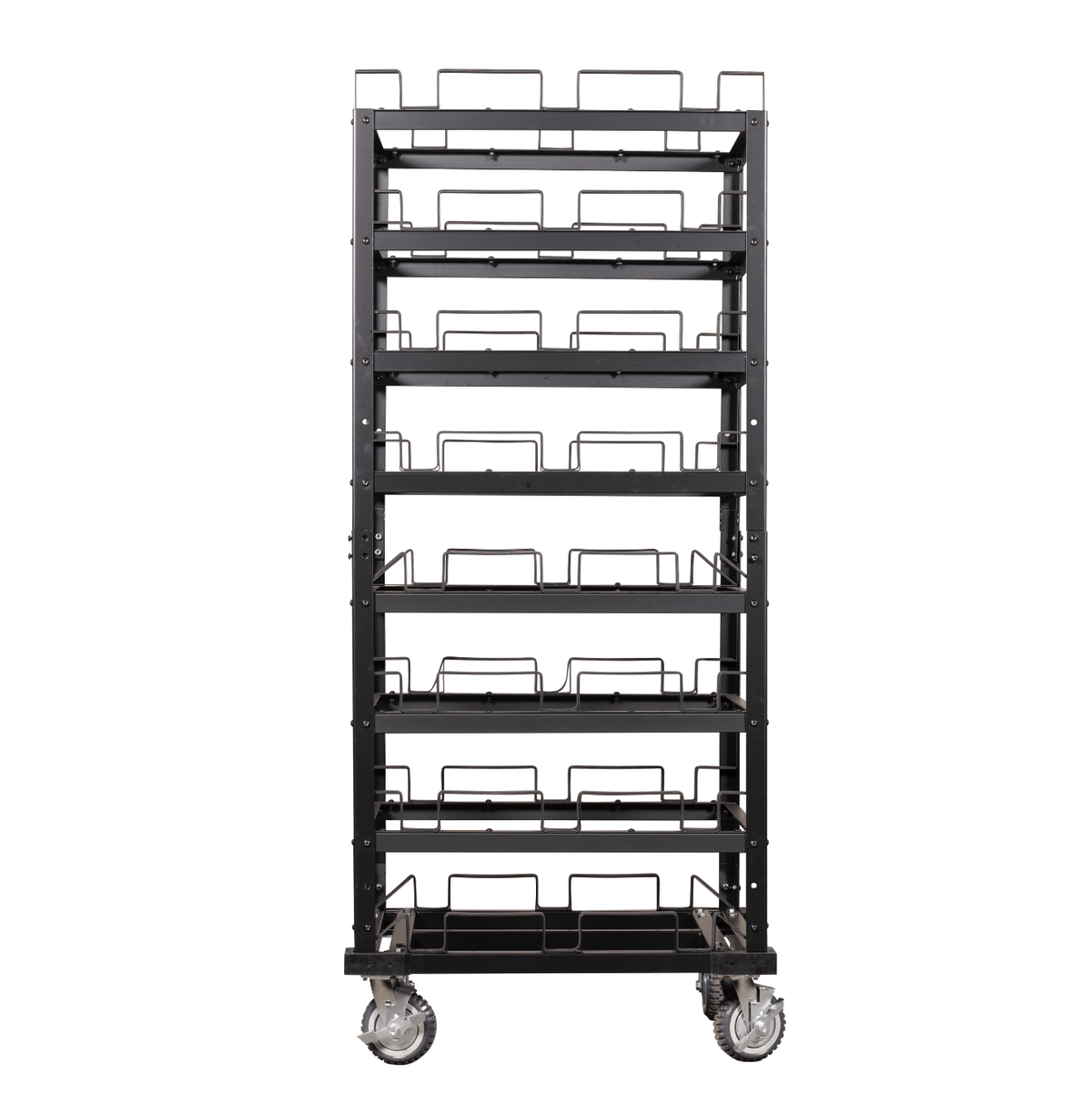 Horizontal Post Storage Cart - 24 Posts - Crowd Control Warehouse