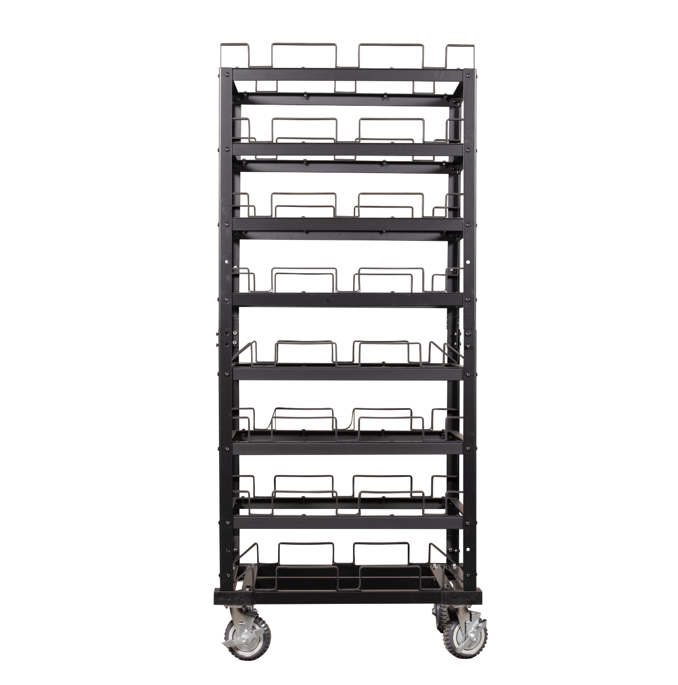 Horizontal Post Storage Cart - 24 Posts - Crowd Control Warehouse