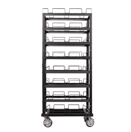 Horizontal Post Storage Cart - 24 Posts - Crowd Control Warehouse