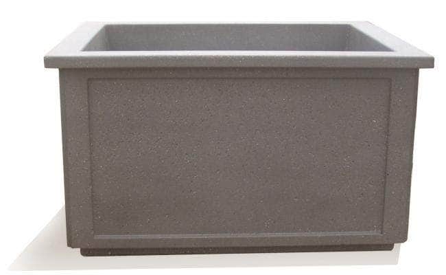 grey rectangular plant pots Large Rectangular Concrete Planter | Reinforced Concrete | Brown Weatherstone | 64"