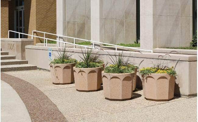 24 inch cement pots for plants Large Round Concrete Planter | Reinforced Concrete | Night Exposed | 30