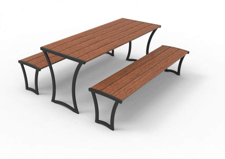 Madison Table with IPE Wood Plank Top - Crowd Control Warehouse