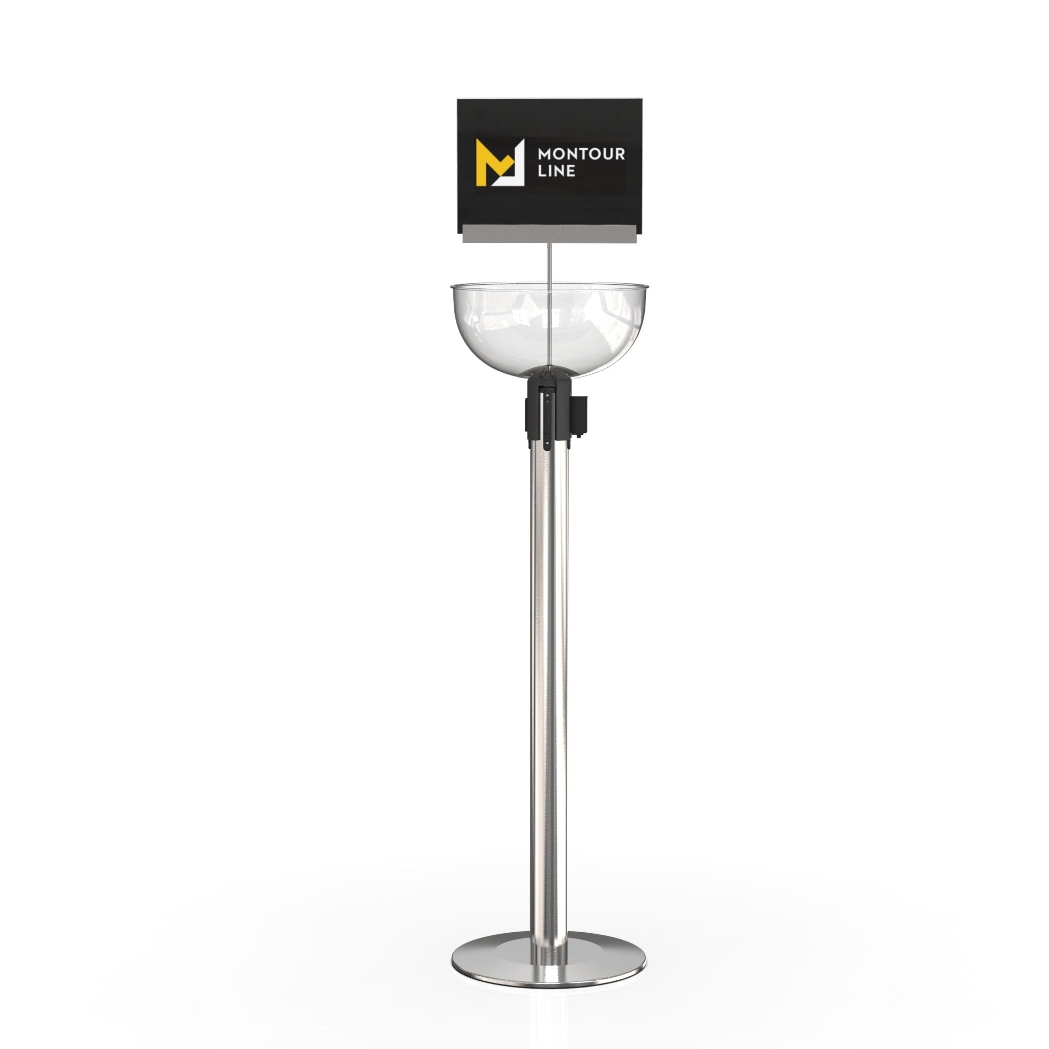 Merchandising Display Bowl for Retractable Belt Barrier Stanchion - Montour Line - Crowd Control Warehouse