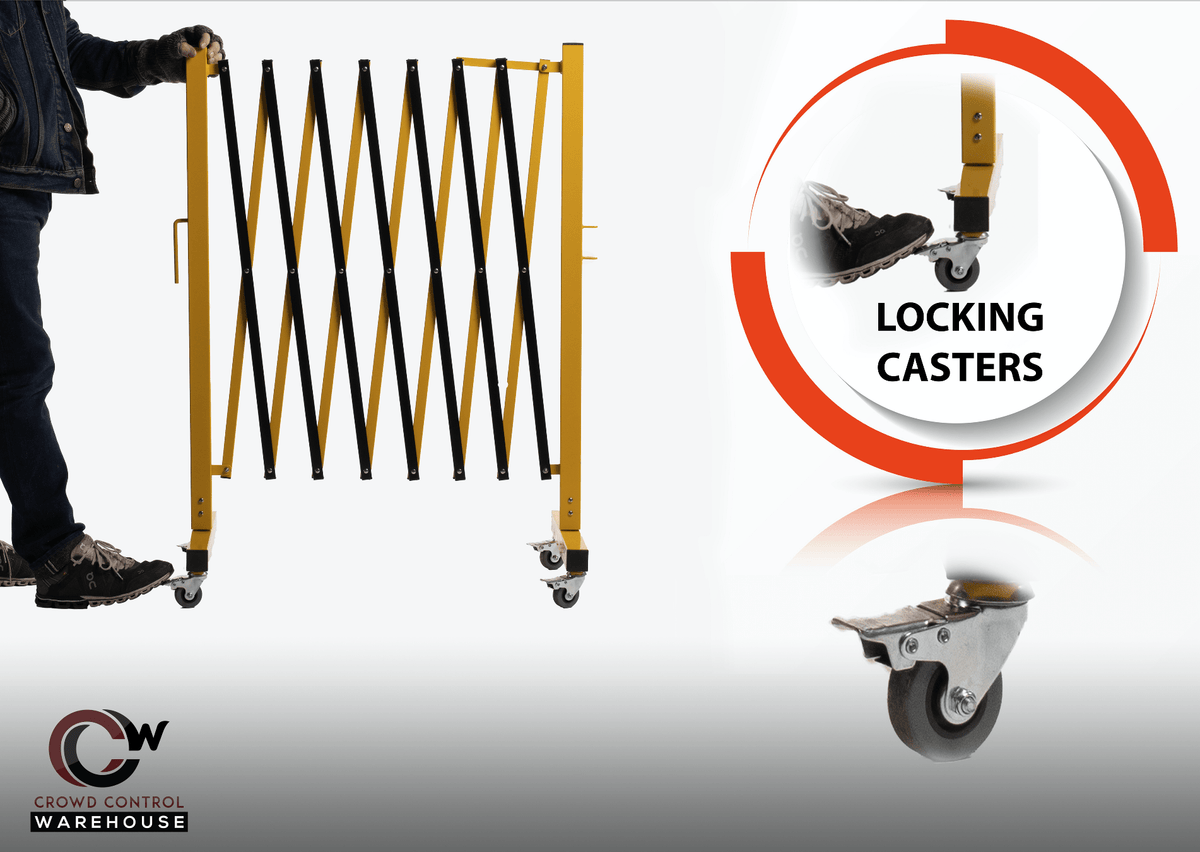 Metal Expandable Barricade, 16 Ft. and 11 Ft - Trafford Industrial - Crowd Control Warehouse