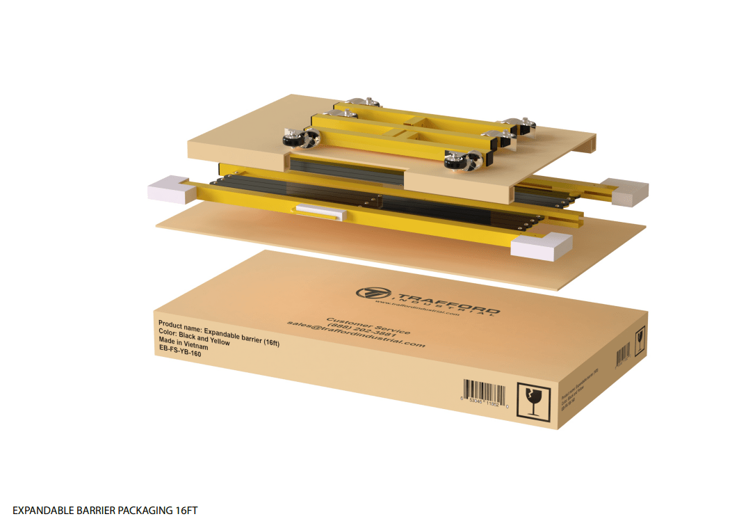 Metal Expandable Barricade, 16 Ft. and 11 Ft - Trafford Industrial - Crowd Control Warehouse