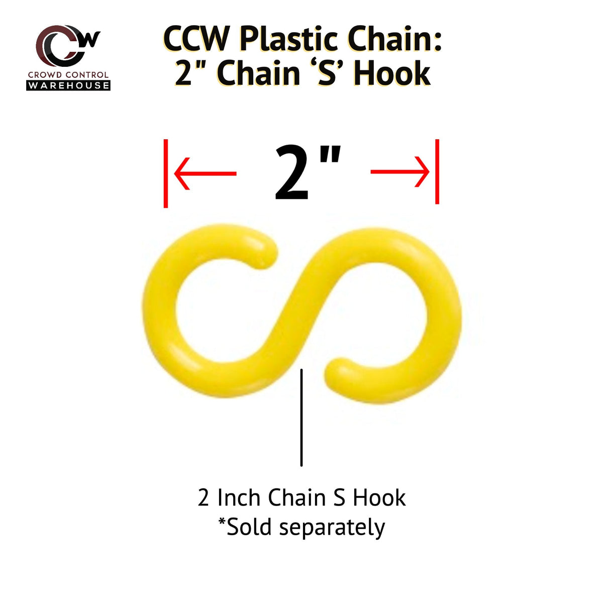 Plastic Chain, 2.0 inch links, Standard Colors from Montour Line - Crowd Control Warehouse