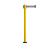 Retractable Belt Barrier Safety Stanchion, Fixed Base, Yellow Post, 11 Ft. Belt - Montour Line MSX630F - Crowd Control Warehouse