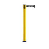 Retractable Belt Barrier Safety Stanchion, Fixed Base, Yellow Post, 9 Ft. Belt - Montour Line MSX630F - Crowd Control Warehouse