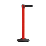 Retractable Belt Barrier Stanchion, Sloped Base, 14 ft Belt - Montour Line M650 - Crowd Control Warehouse