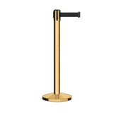 Retractable Belt Barrier Stanchion, Sloped Base, 14 ft Belt - Montour Line M650 - Crowd Control Warehouse