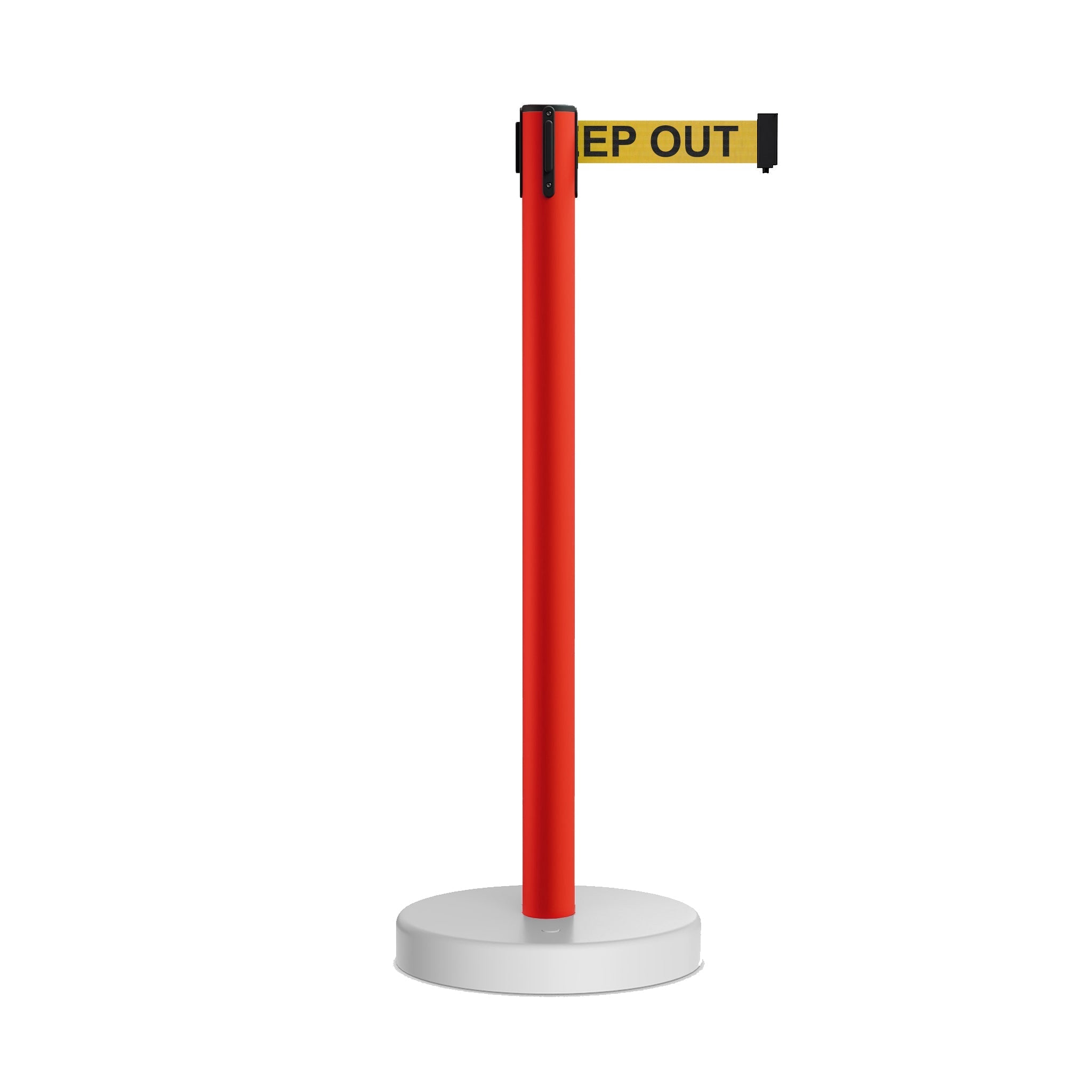 Retractable Belt Barrier Stanchion, Water Fillable Base, Red PVC Plastic Post, 11 Ft Belt - Montour Line MSH630 - Crowd Control Warehouse