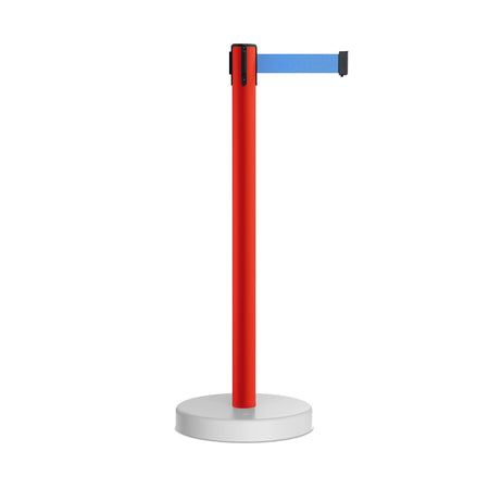 Retractable Belt Barrier Stanchion, Water Fillable Base, Red PVC Plastic Post, 11 Ft Belt - Montour Line MSH630 - Crowd Control Warehouse