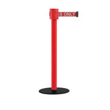 Safety Portable Retractable Belt Barrier Stanchion with Low Profile Base, Red Post, 35 Ft Belt - Montour Line MSX760 - Crowd Control Warehouse