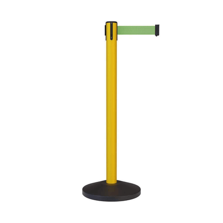 Safety Retractable Belt Barrier Stanchion, 10.5 Ft. Belt - CCW Series RBB - 100 - Crowd Control Warehouse