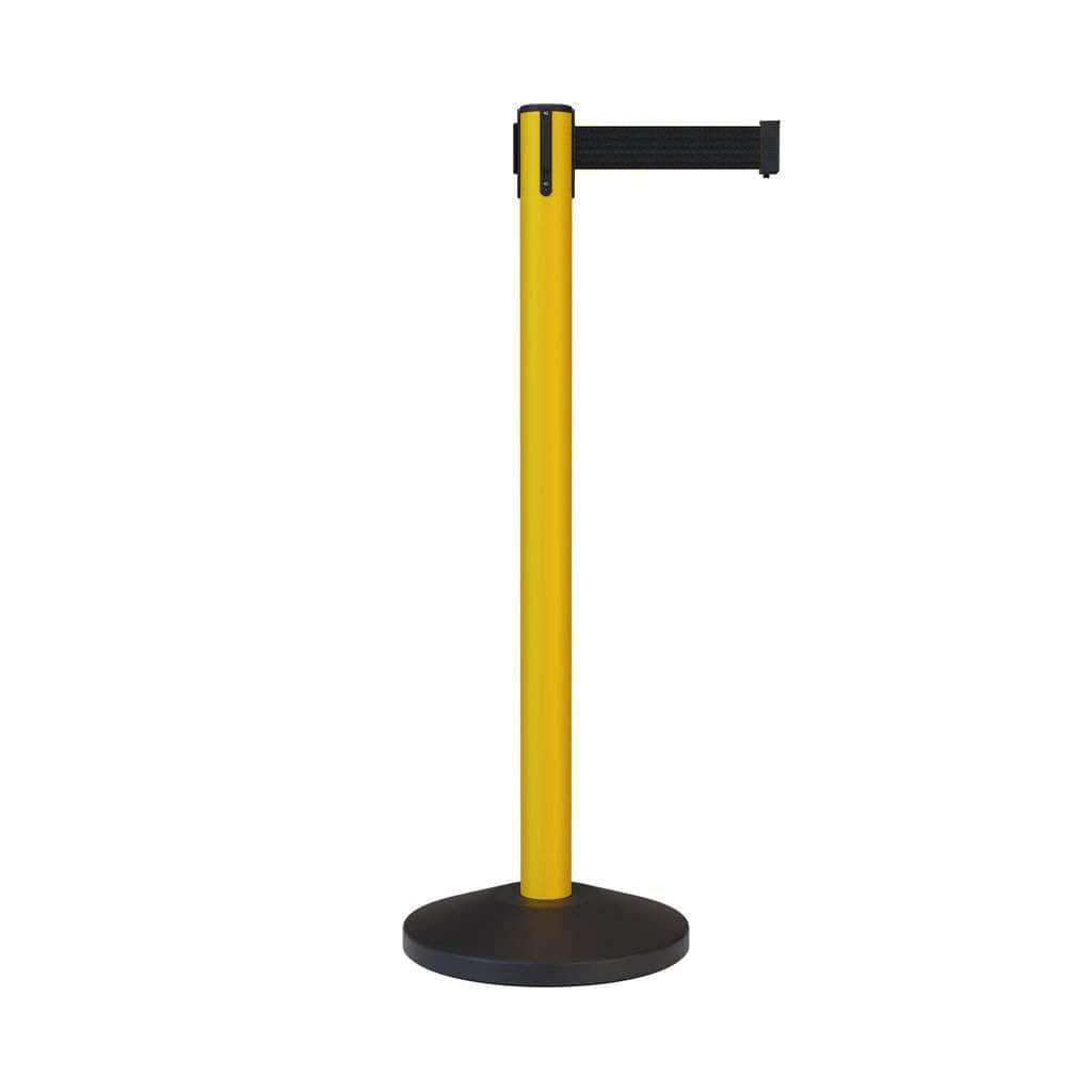 Safety Retractable Belt Barrier Stanchion, 10.5 Ft. Belt - CCW Series RBB - 100 - Crowd Control Warehouse