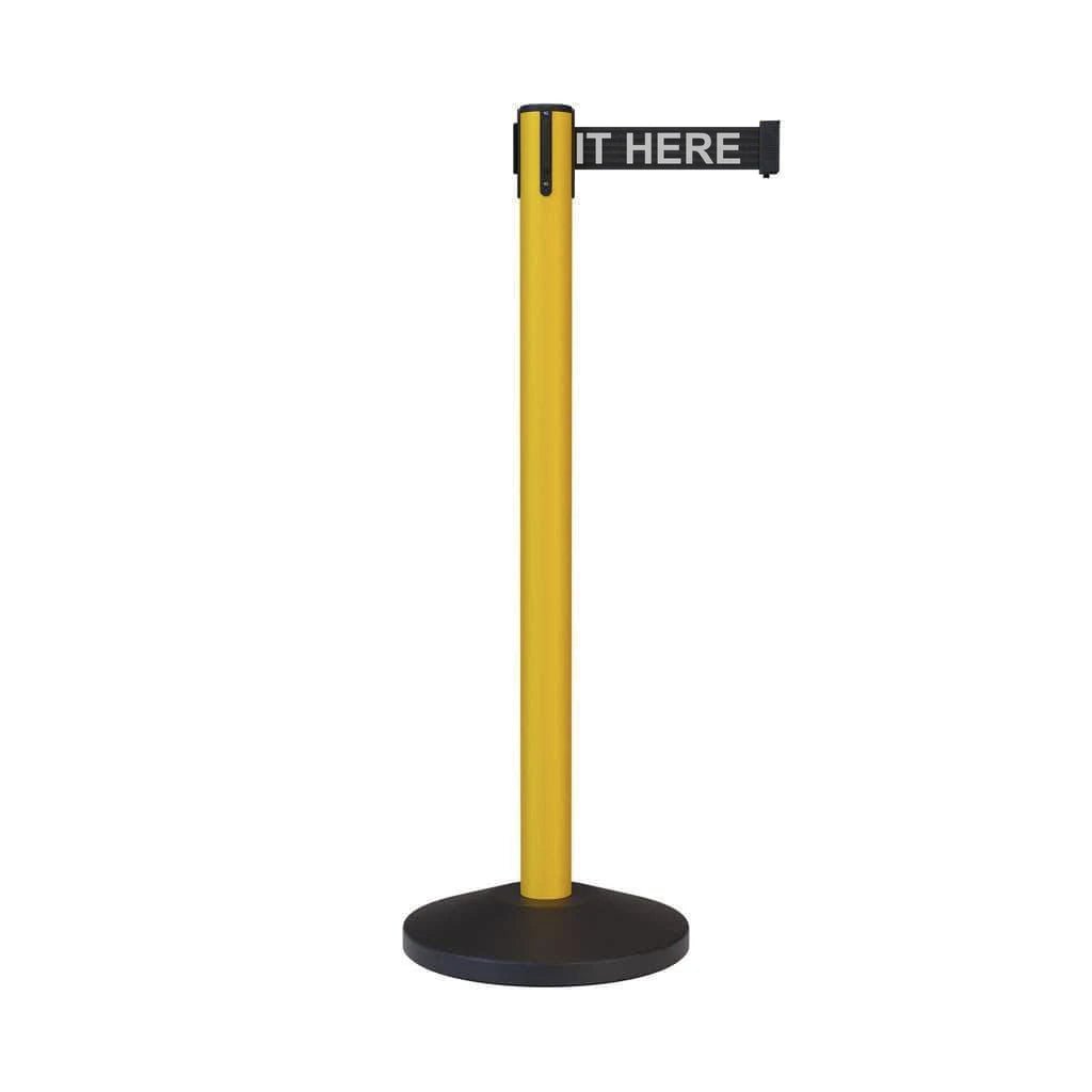 Safety Retractable Belt Barrier Stanchion, 10.5 Ft. Belt - CCW Series RBB - 100 - Crowd Control Warehouse