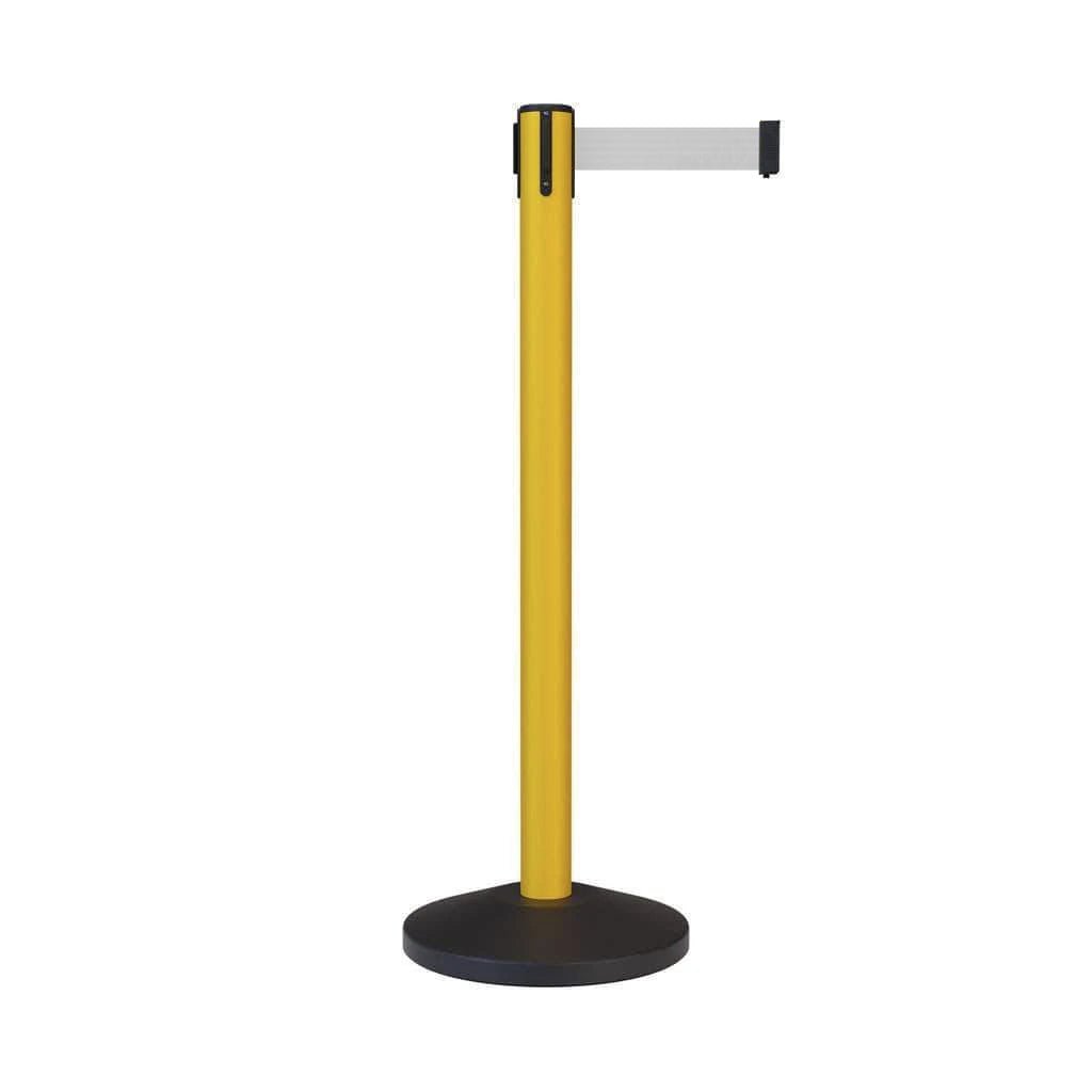 Safety Retractable Belt Barrier Stanchion, 10.5 Ft. Belt - CCW Series RBB - 100 - Crowd Control Warehouse