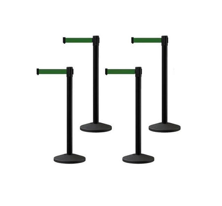 Set of (4) CCW Series RBB - 100 Retractable Belt Barriers - 13 Ft. Belt - Crowd Control Warehouse