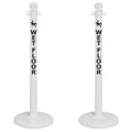 2.5 in. 'WET FLOOR' White Plastic Ball Top Stanchion