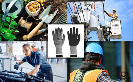 What are nitrile coated work gloves and why do construction workers use them?