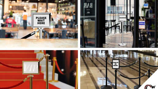 What are velvet rope stanchions used for? VIP post and rope stanchion features and uses.