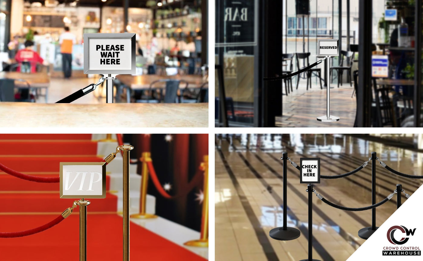 What are velvet rope stanchions used for? VIP post and rope stanchion features and uses. - Crowd Control Warehouse