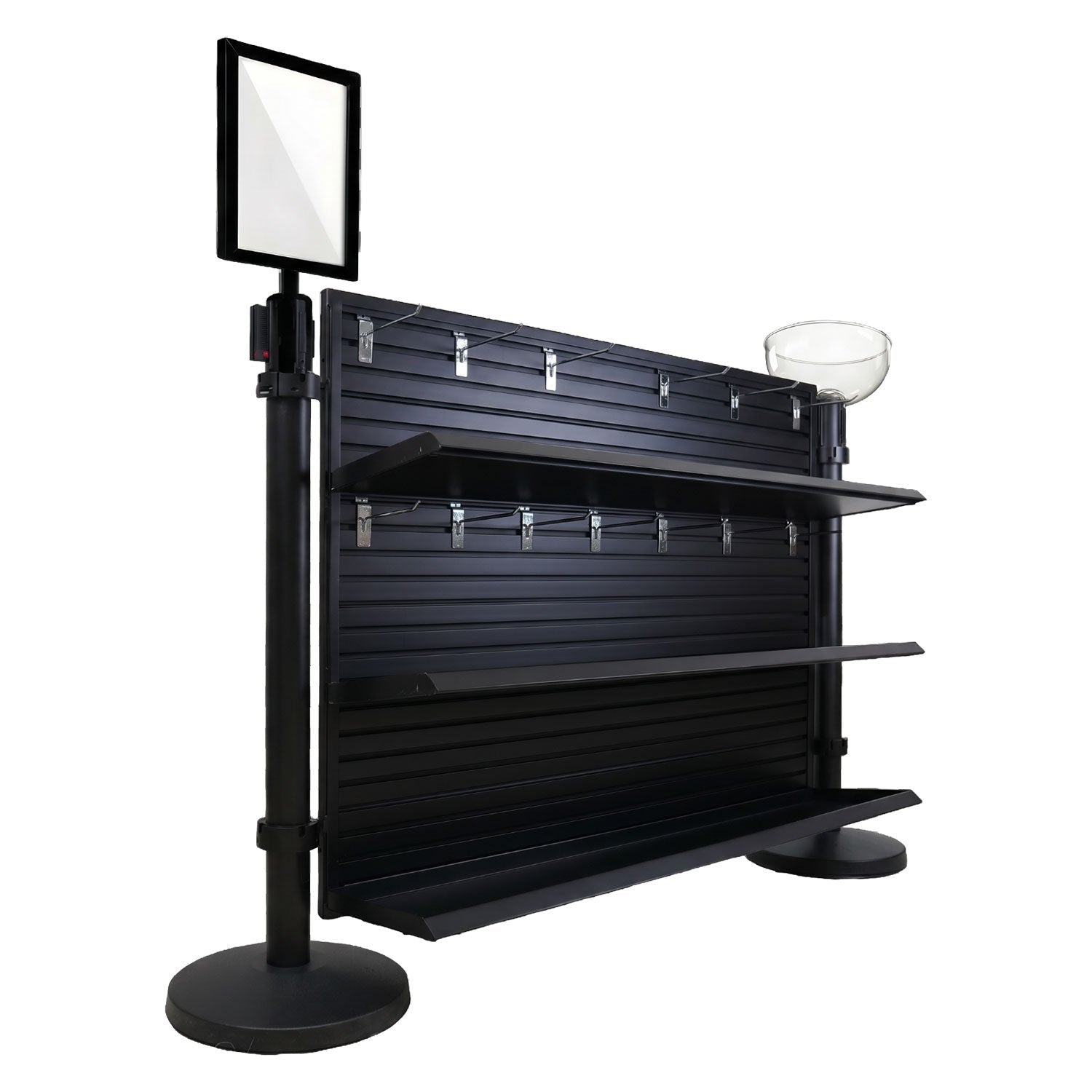 1-Panel Slatwall Bundle - Panel, Stanchions & Accessories - Crowd Control Warehouse
