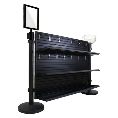 1-Panel Slatwall Bundle - Panel, Stanchions & Accessories - Crowd Control Warehouse