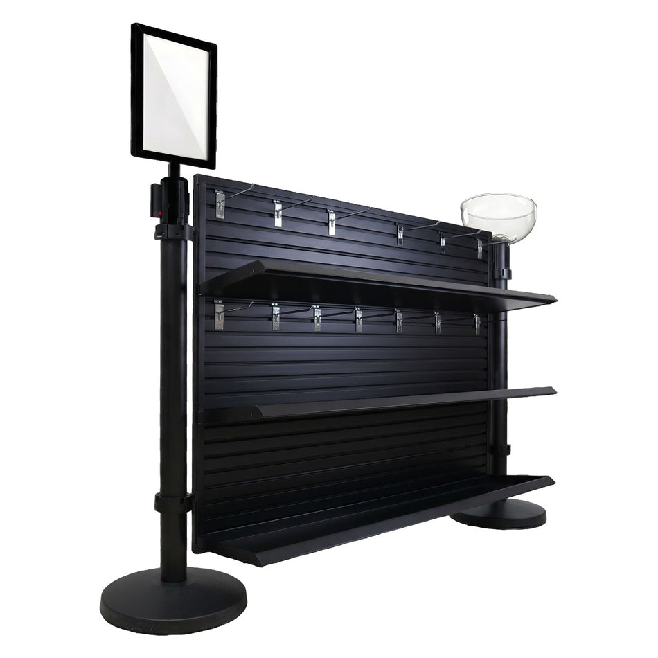 1-Panel Slatwall Bundle - Panel, Stanchions & Accessories - Crowd Control Warehouse