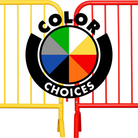 10 Pack - 8.5 Ft Powder - Coated Steel Barricades - Crowd Control Warehouse