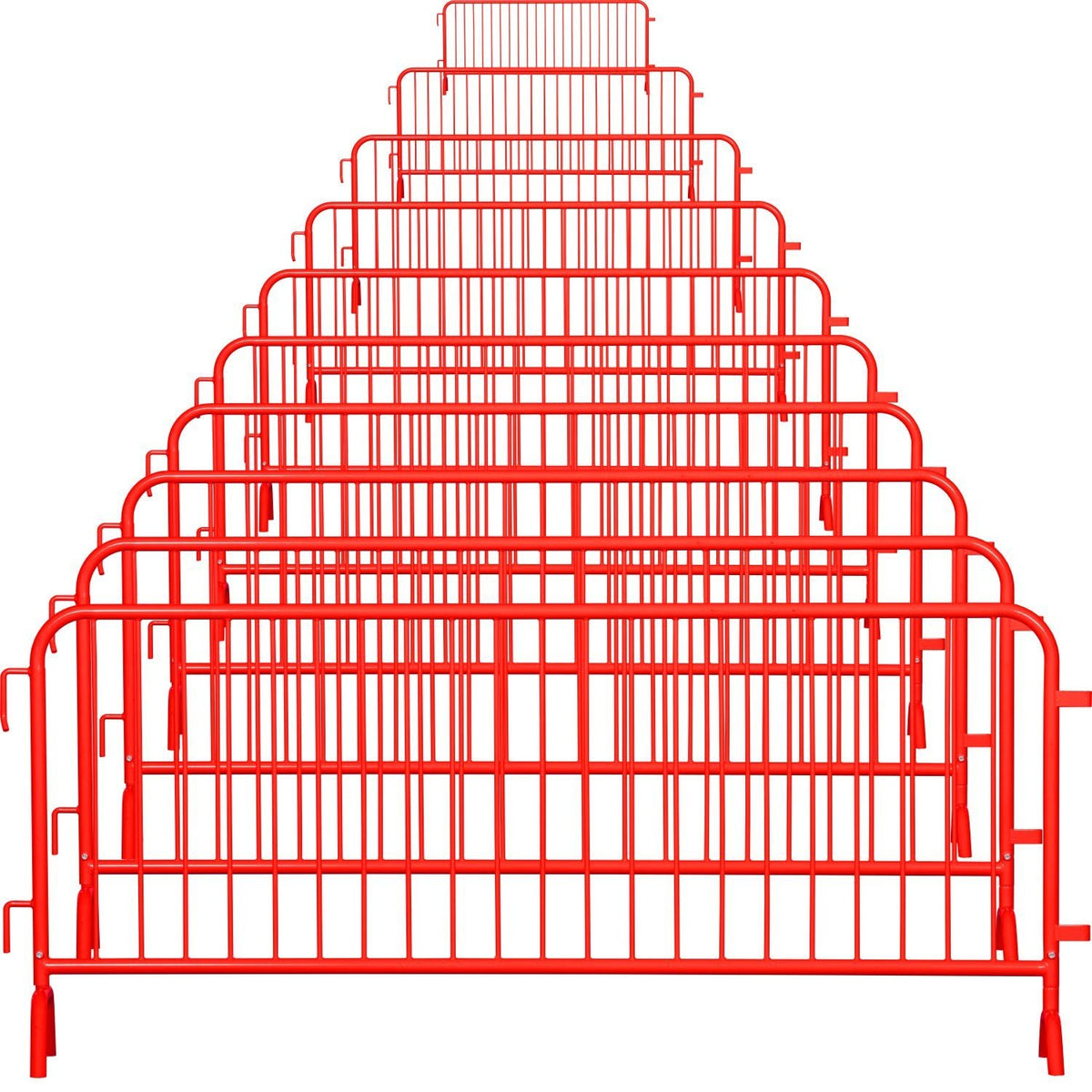 10 Pack - 8.5 Ft Powder - Coated Steel Barricades - Crowd Control Warehouse