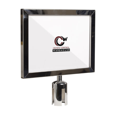Post Top Sign Frame for CCW Series Retractable Belt Barriers for 3" OD Stanchions