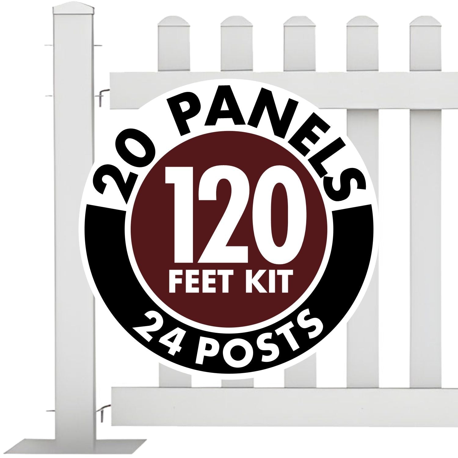 120' White Picket Event Fencing Kit - Portable Crowd Control Barrier - Crowd Control Warehouse